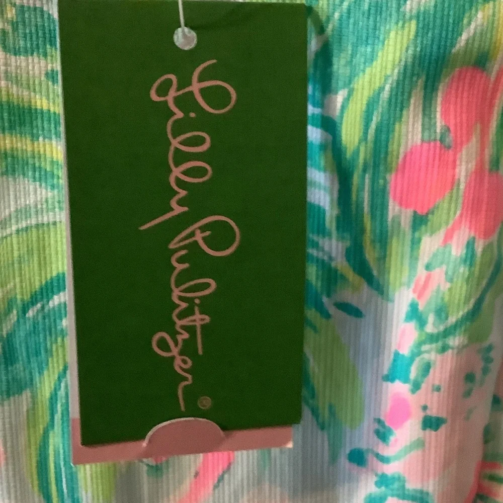 Lilly Pulitzer Floral Dress with Pink and Green On Parade Family‎ Match Preppy